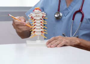 Doctor explaining spine health