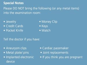 Notes to prepare for MRI