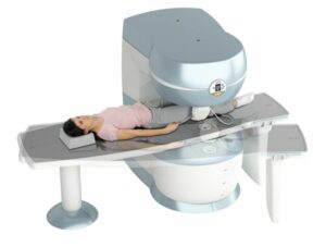 Woman laying in MRI machine