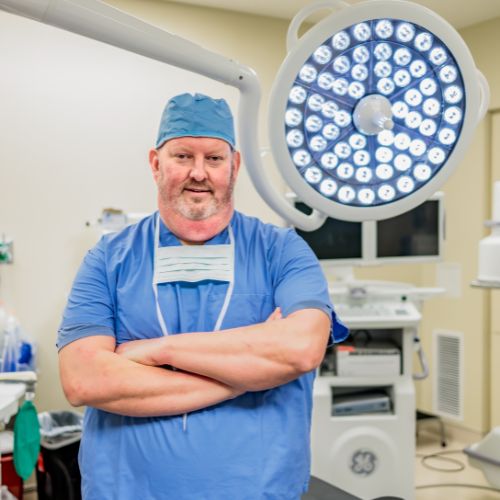 Dr. Todd Stewart in surgical room